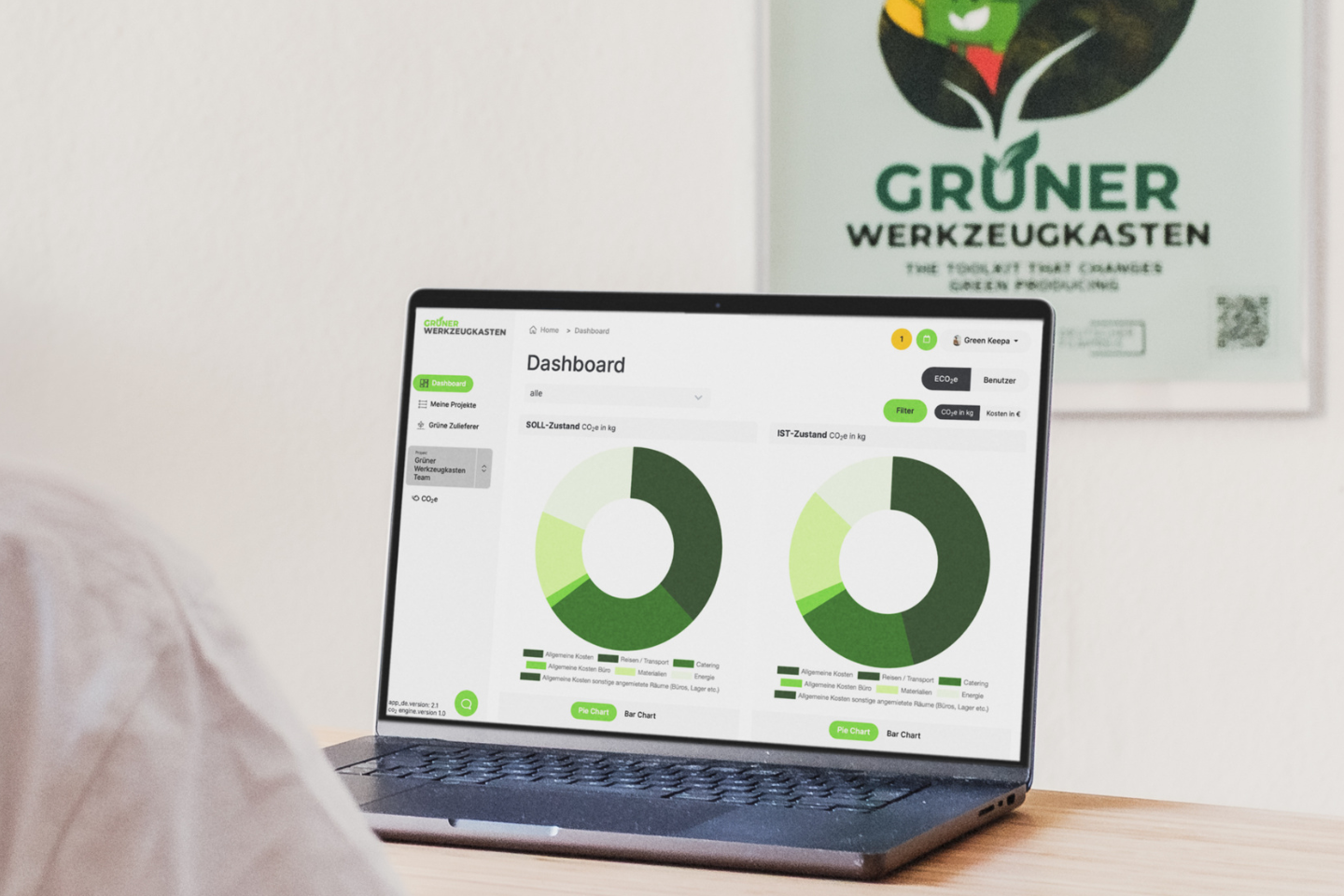 Green Shooting Rechner Dashboard zur ISO 14067-konformen CO₂-Bilanzierung für Filmproduktionen